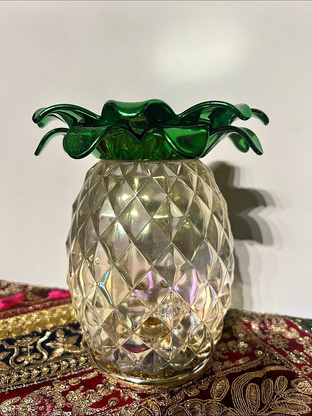 Bath & Body Works Pineapple Water Globe Pedestal 3-Wick Candle Holder Candle